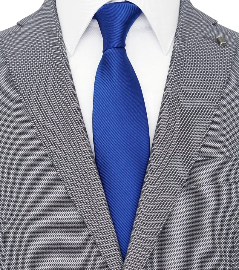 ZENXUS Solid Skinny Ties for Men, 2.5 inch Slim Royal Blue Necktie - Image 2